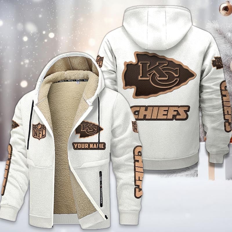 NFL KC Team Hoodie Zip Velvet Coat V1 NAK NHM