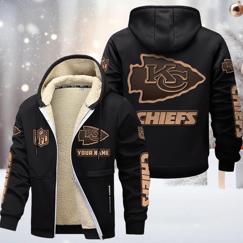 NFL KC Team Hoodie Zip Velvet Coat V1 NAK NHM