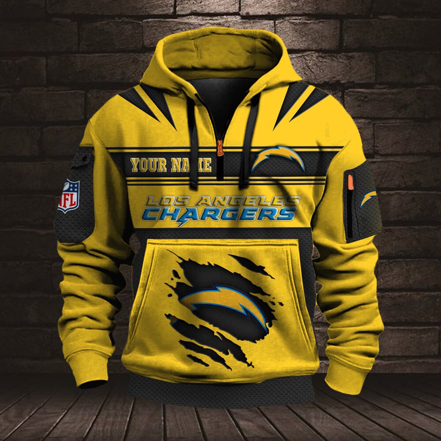 NFL LAC Half Zip Pocket Sweatshirt V1 NAK NHM