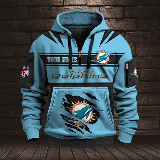 NFL MIA Half Zip Pocket Sweatshirt V1 NAK NHM