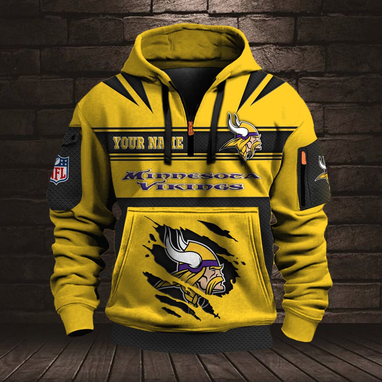 NFL MIN Half Zip Pocket Sweatshirt V1 NAK NHM