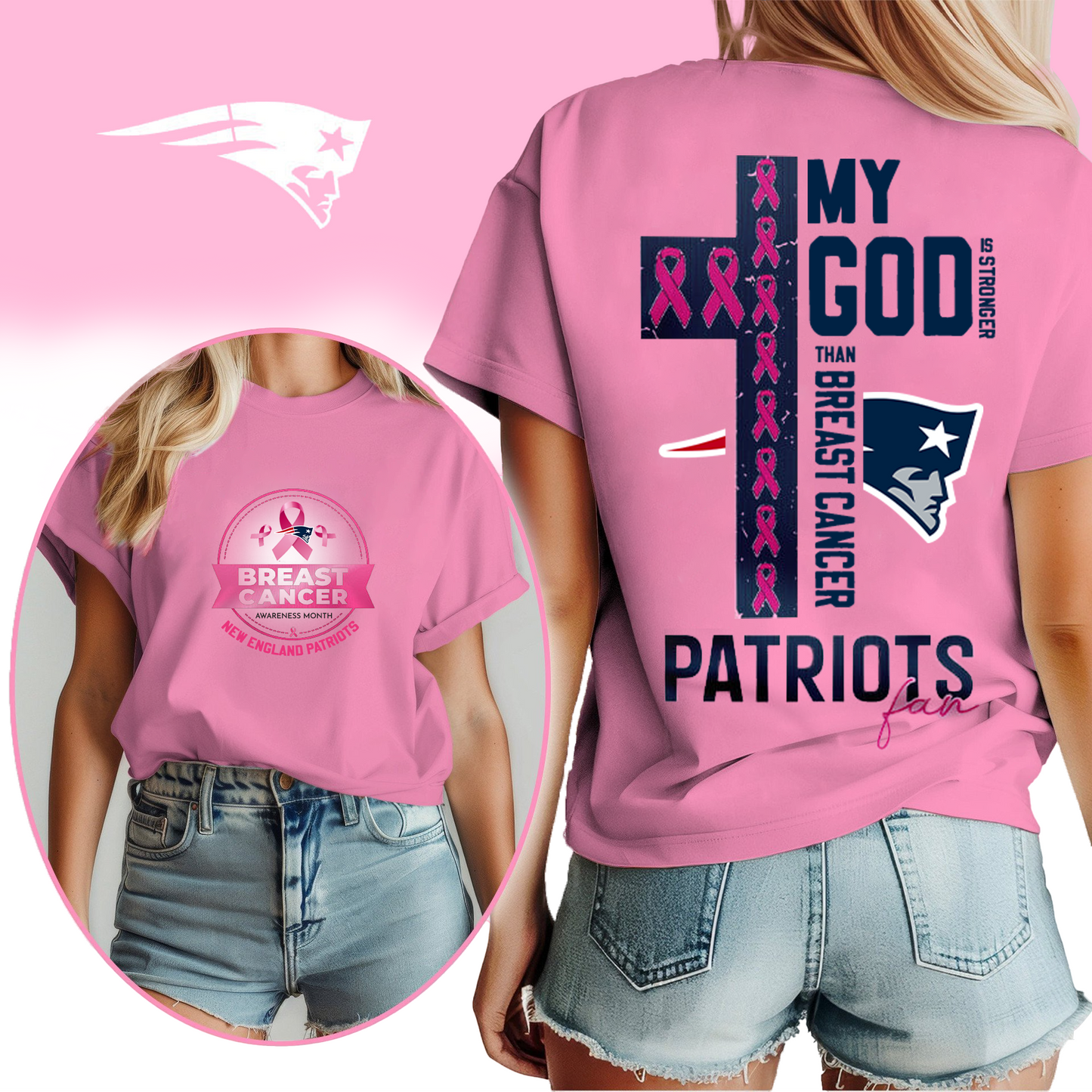 NFL NEP - Breast Cancer My God In Stronger Shirt DDT HLP