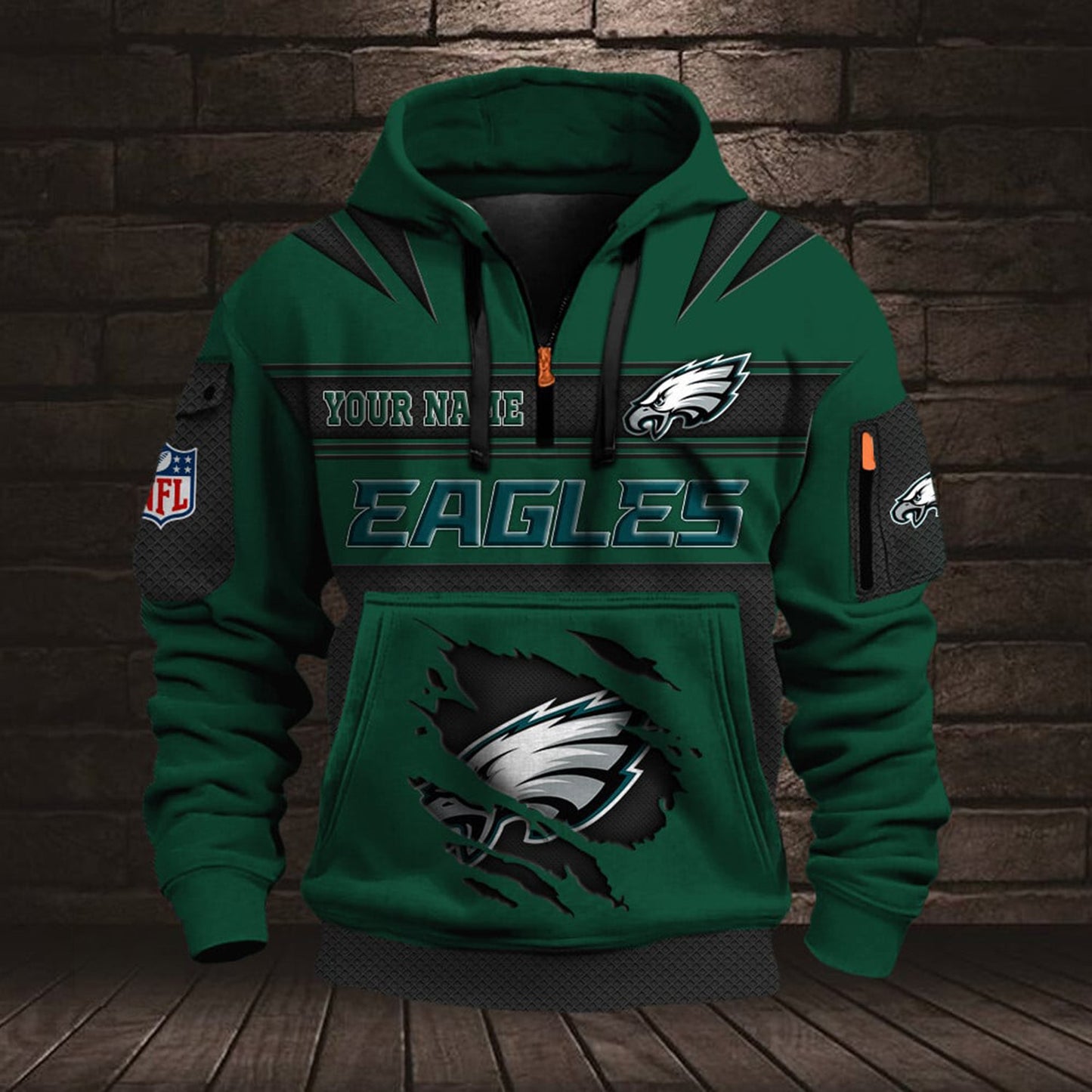 NFL PHI Half Zip Pocket Sweatshirt V1 NAK NHM