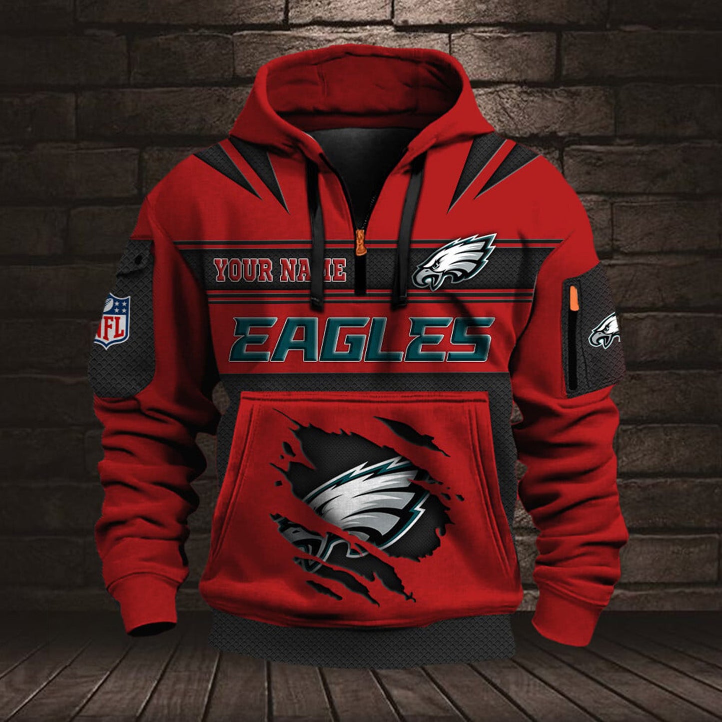 NFL PHI Half Zip Pocket Sweatshirt V1 NAK NHM