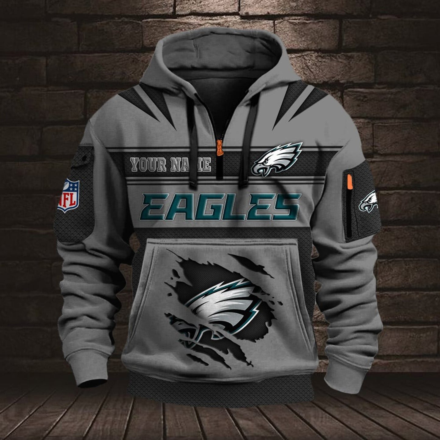 NFL PHI Half Zip Pocket Sweatshirt V1 NAK NHM