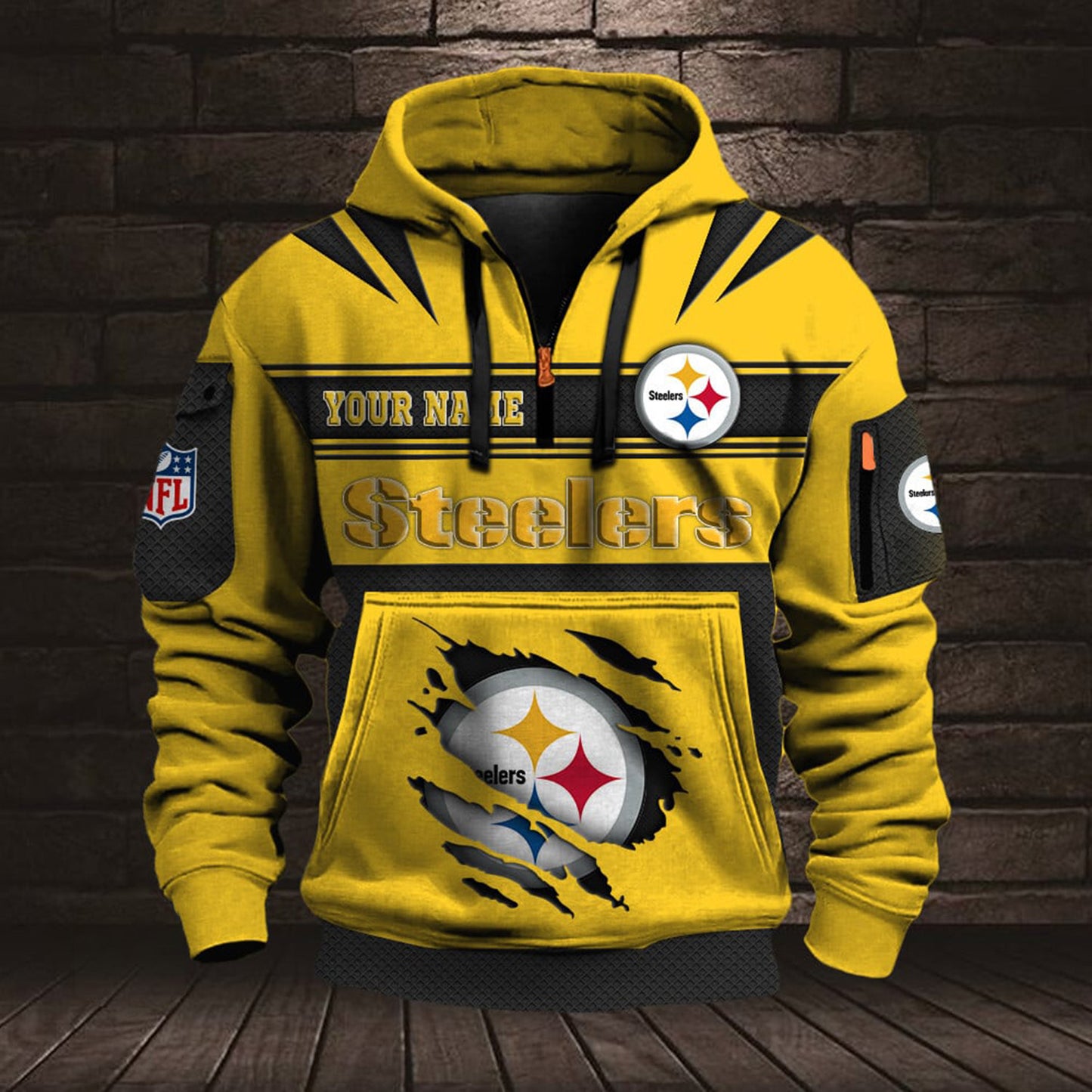 NFL PIT Half Zip Pocket Sweatshirt V1 NAK NHM