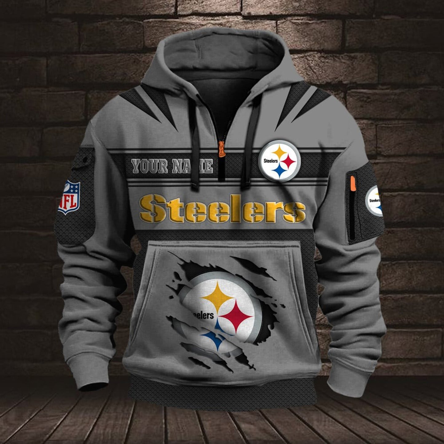 NFL PIT Half Zip Pocket Sweatshirt V1 NAK NHM