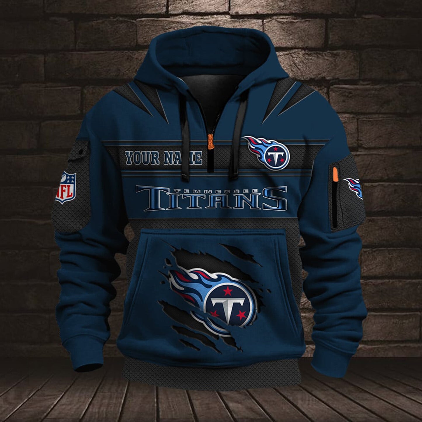 NFL TEN Half Zip Pocket Sweatshirt V1 NAK NHM
