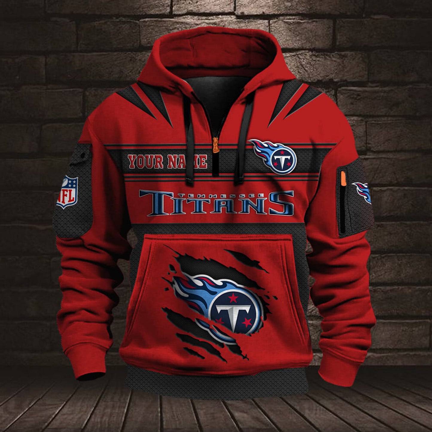 NFL TEN Half Zip Pocket Sweatshirt V1 NAK NHM