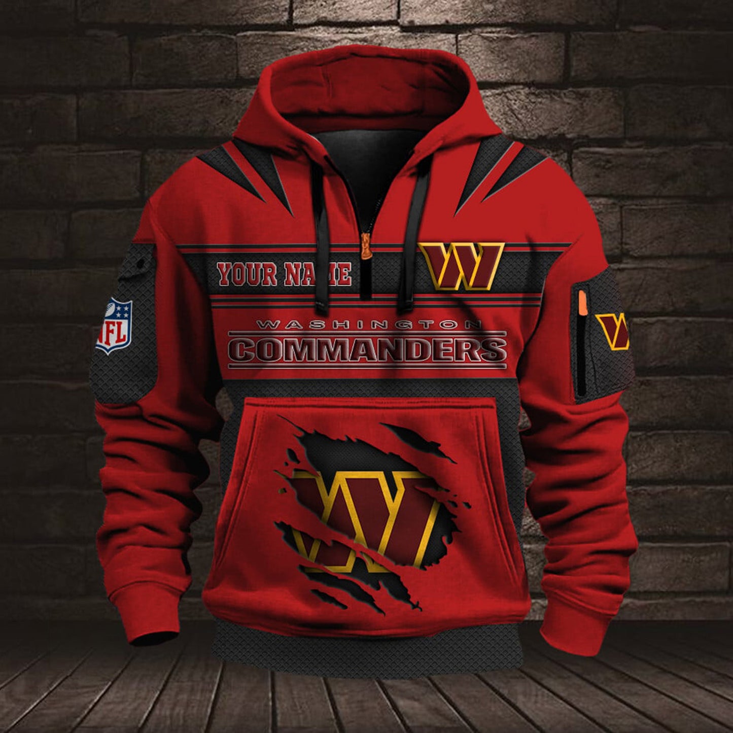 NFL WAS Half Zip Pocket Sweatshirt V1 NAK NHM