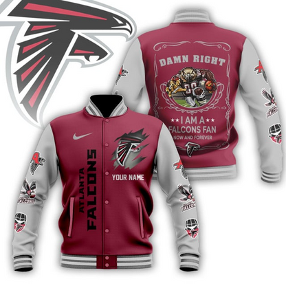 NFL x AF Personalized Custom Baseball Jacket V1 NAK