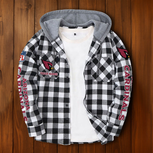 NFL x ARI Personalized Flannel Hoodie Shirts HLP