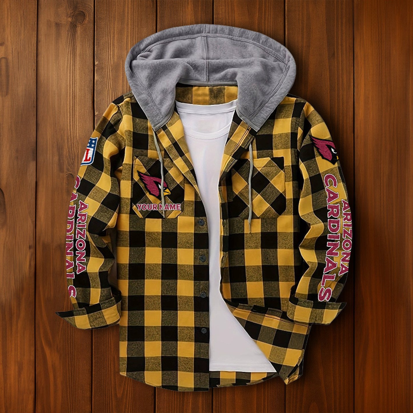 NFL x ARI Personalized Flannel Hoodie Shirts HLP