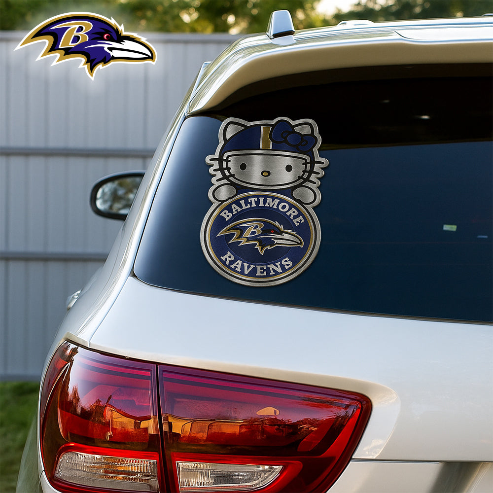 NFL x BAL Hello Kitty Car Badge Sticker HLP