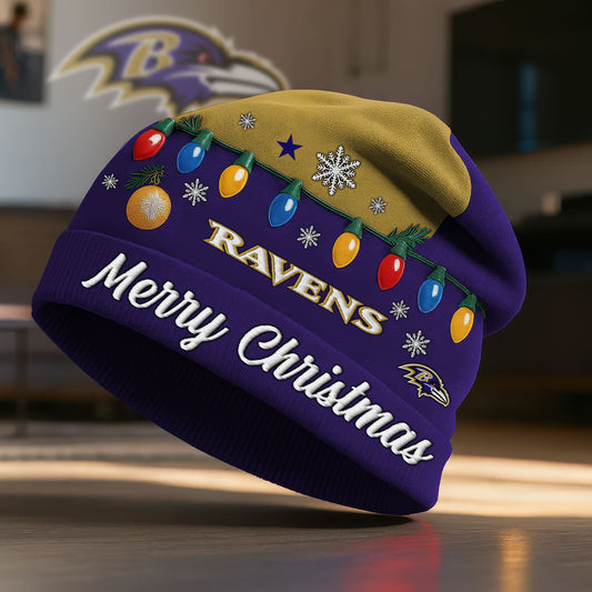 NFL x BAL Merry Christmas Beanie Hat HLP