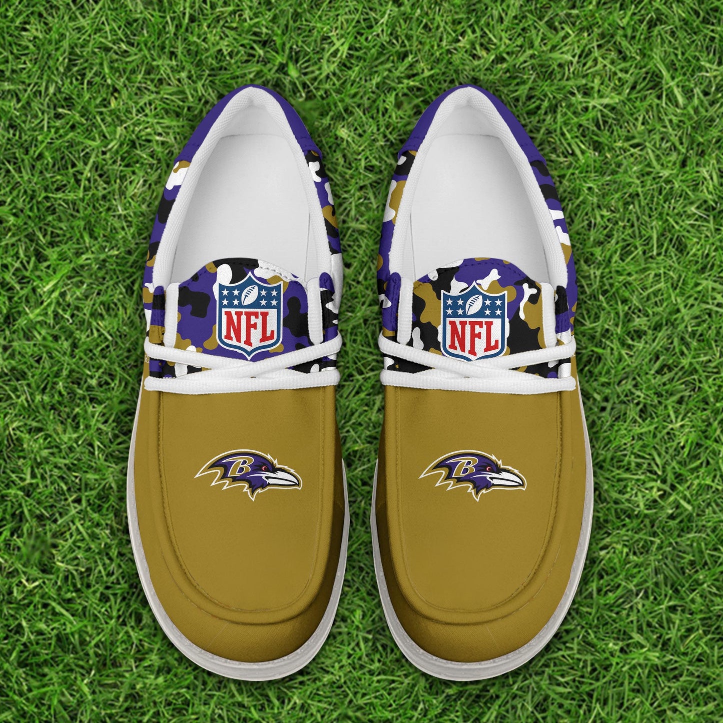 NFL x BAL Personalized Canvas Loafer Shoes HLP