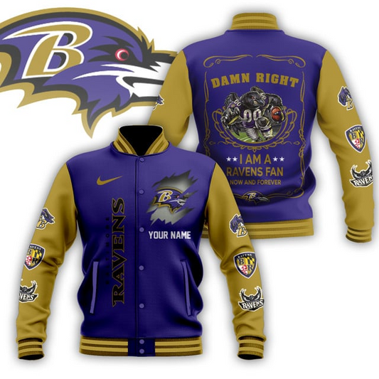 NFL x BR Personalized Custom Baseball Jacket V1 NAK