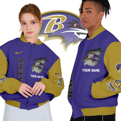 NFL x BR Personalized Custom Baseball Jacket V1 NAK