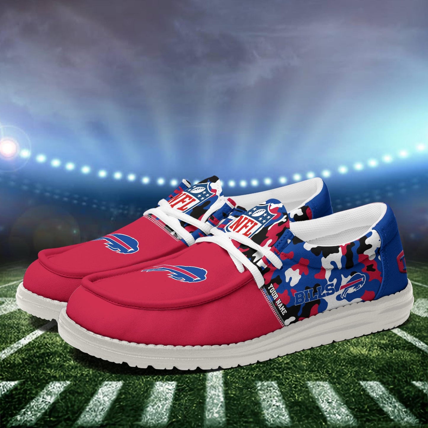 NFL x BUF Personalized Canvas Loafer Shoes HLP