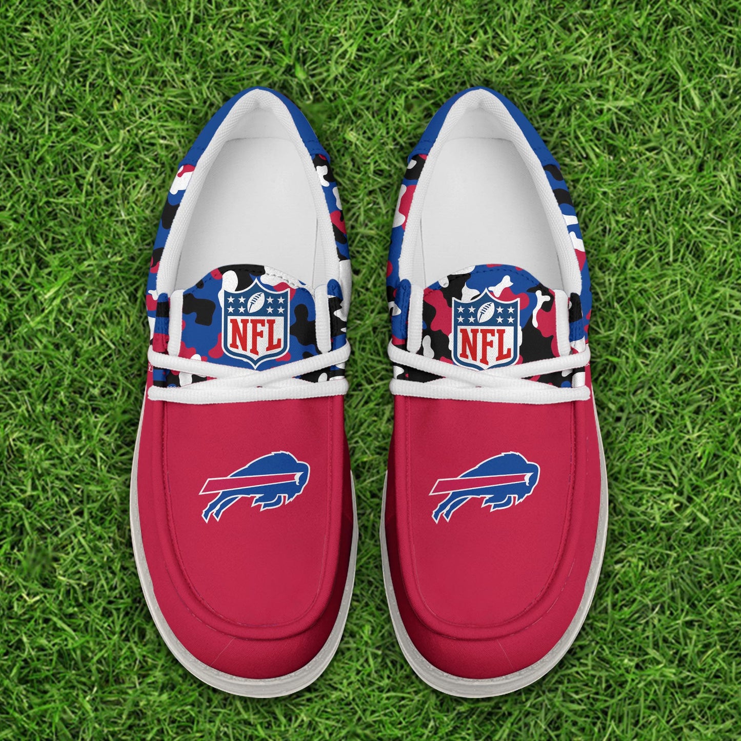 NFL x BUF Personalized Canvas Loafer Shoes HLP