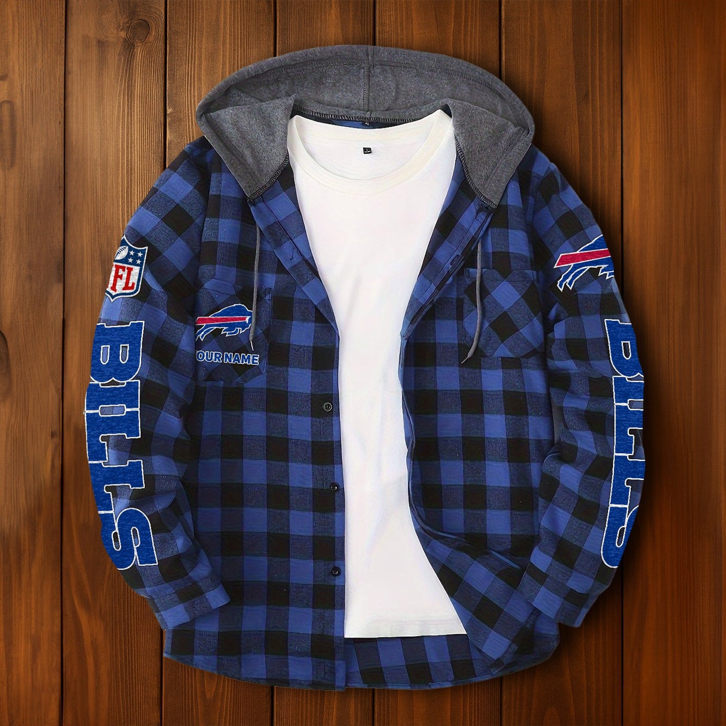 NFL x BUF Personalized Flannel Hoodie Shirts HLP