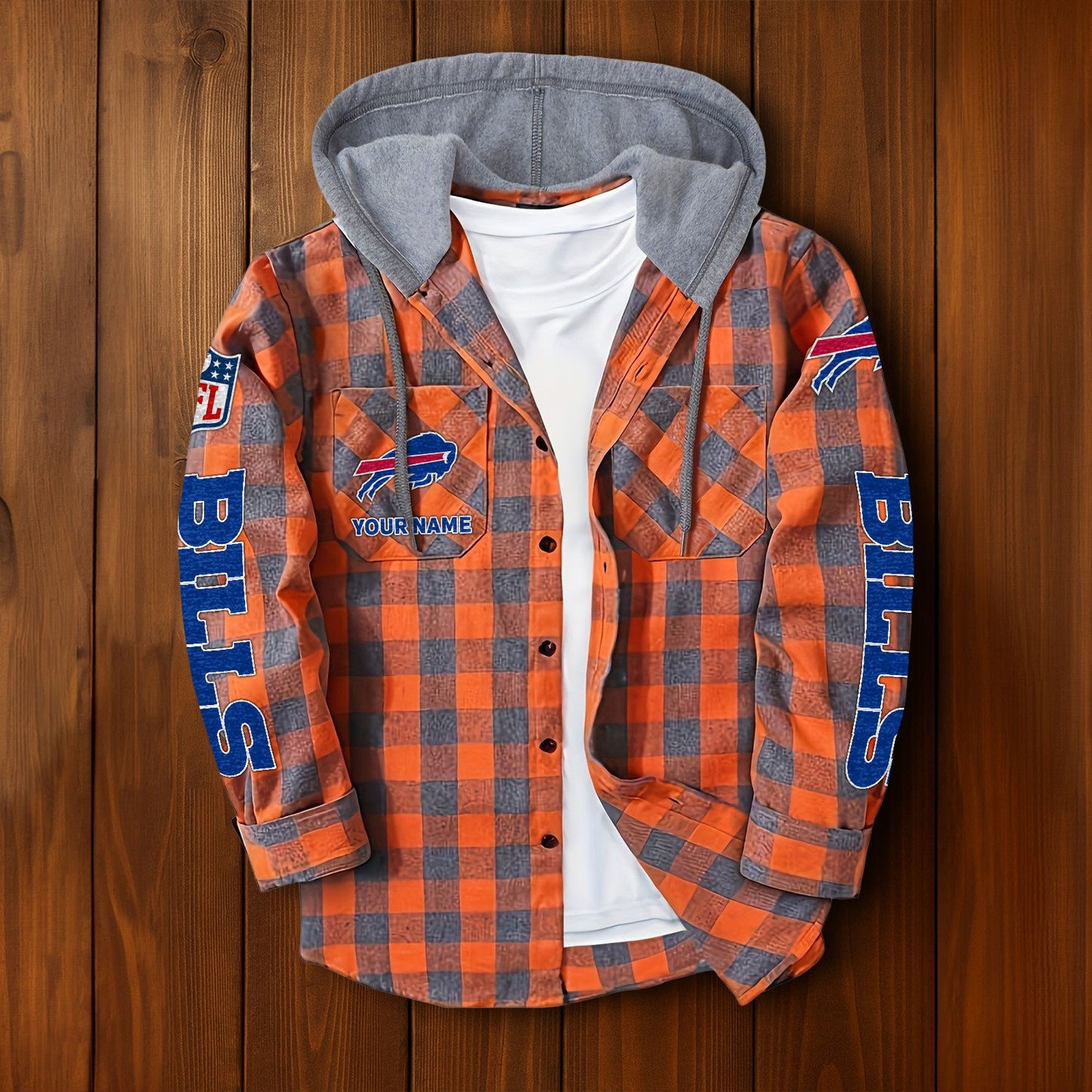 NFL x BUF Personalized Flannel Hoodie Shirts HLP
