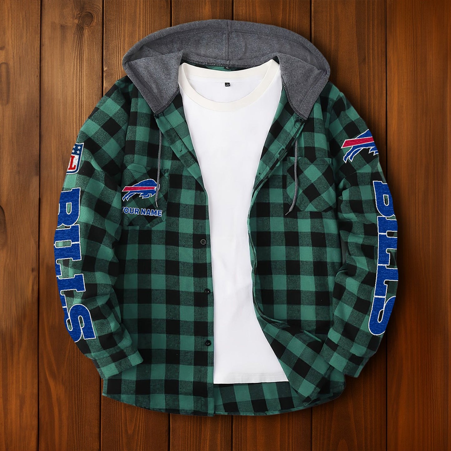 NFL x BUF Personalized Flannel Hoodie Shirts HLP