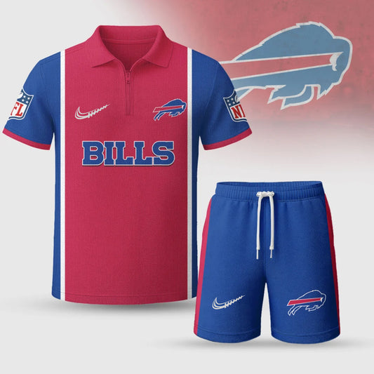 NFL x BUF Premium Combo Polo And Shorts V1 NAK NHM