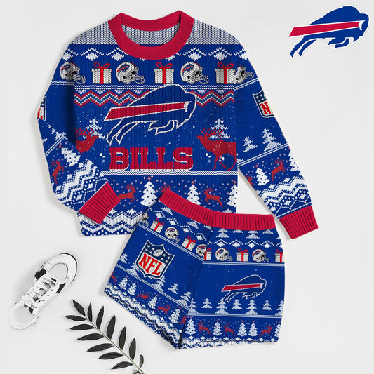 NFL x BUF Touchdown Holiday Sweatshirt & Shorts Set HLP 251025