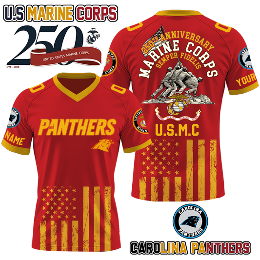 NFL x CAR U.S Marine Corps 250th Anniversary Premium-V-neck Short Sleeve Jersey HLP 271025