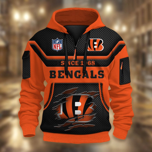 NFL x CIN Multicolor Zip Hoodie Shirt DDT CTND