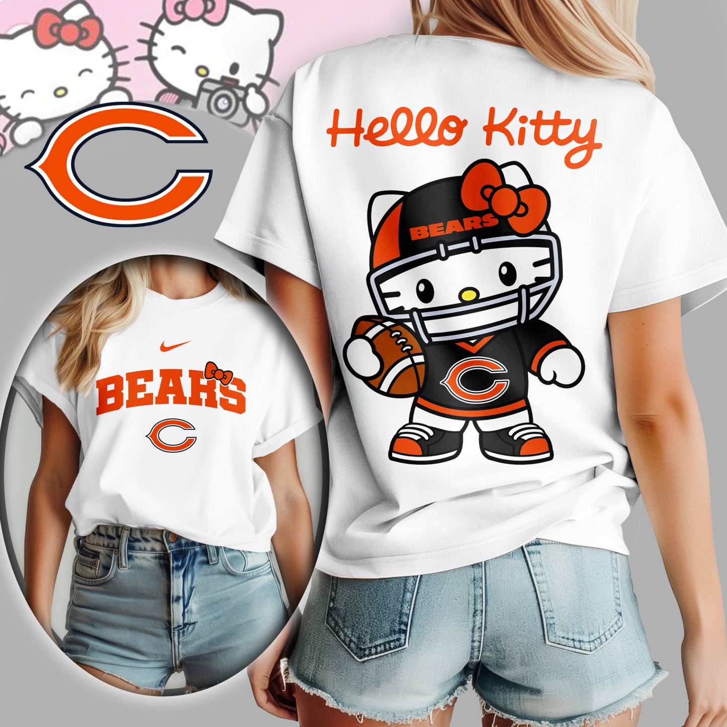 NFL x CHI Hello Kitty Premium 3D Shirt HLP