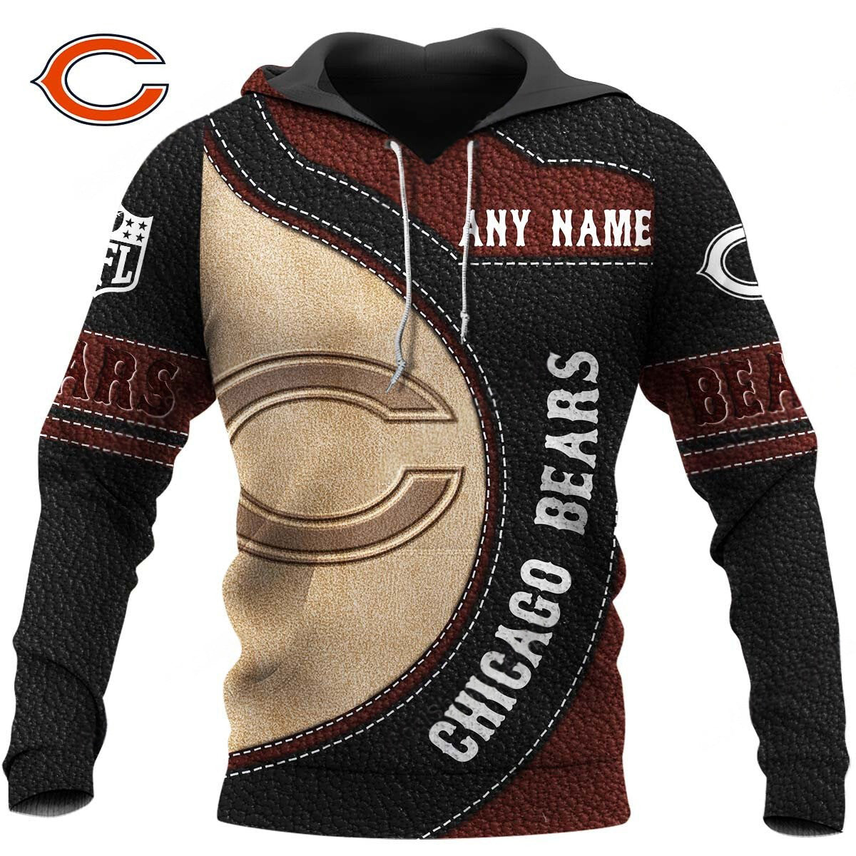 NFL x CHI Leather Pride Personalized Hoodie HLP