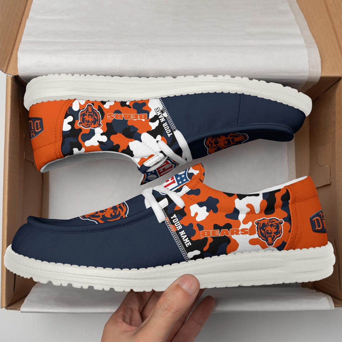 NFL x CHI Personalized Canvas Loafer Shoes HLP