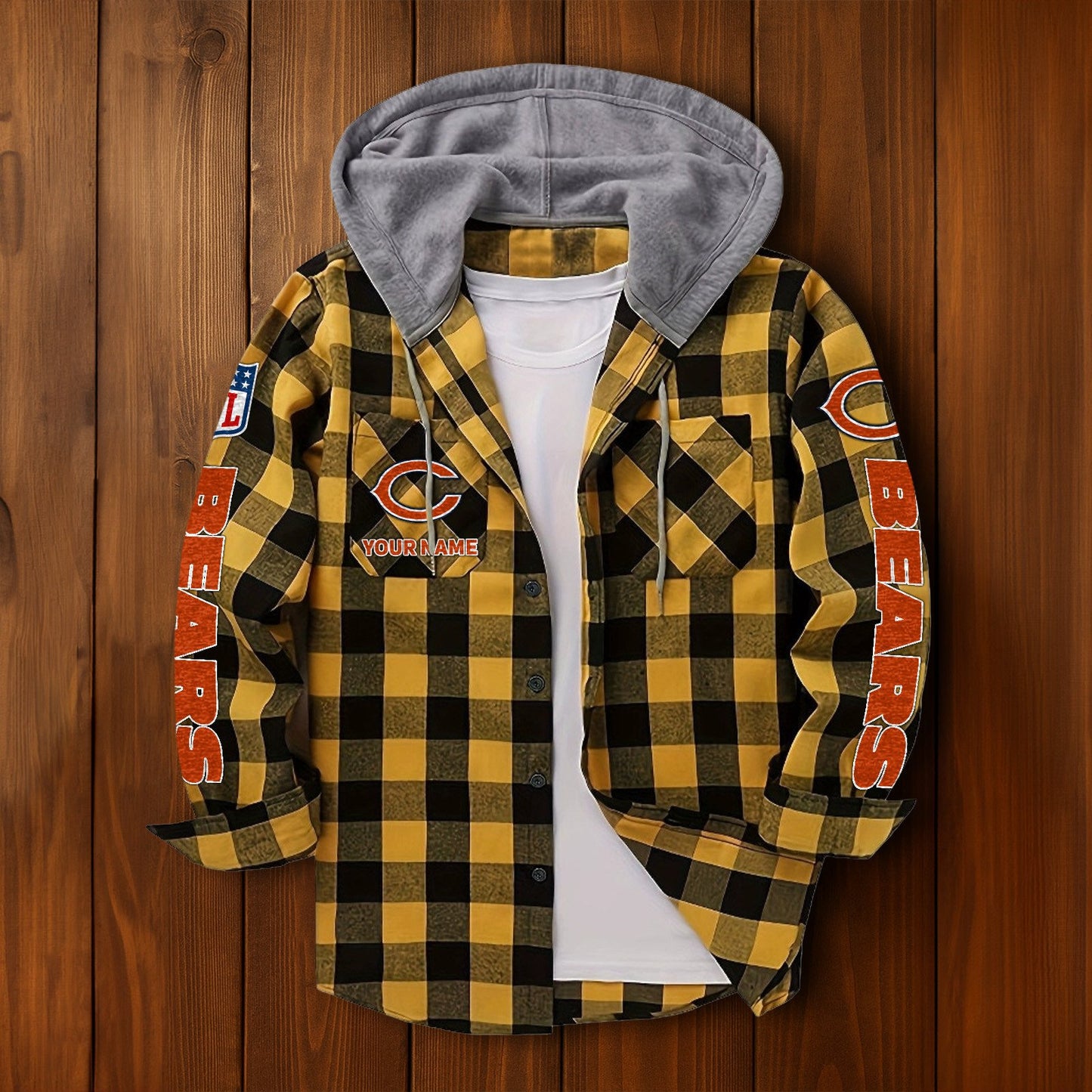 NFL x CHI Personalized Flannel Hoodie Shirts HLP