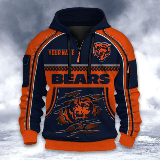 NFL x CHI Personalized Half-zip Hoodie HLP