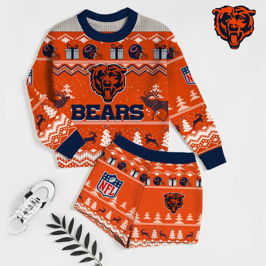 NFL x CHI Touchdown Holiday Sweatshirt & Shorts Set HLP 251025