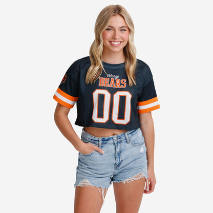 NFL x CHI Womens Gameday Custom Number Mesh Crop Top HLP