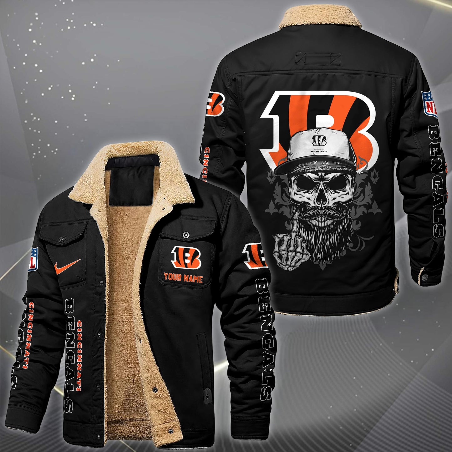 NFL x CIN Fleece Lined Cargo Jacket HLP