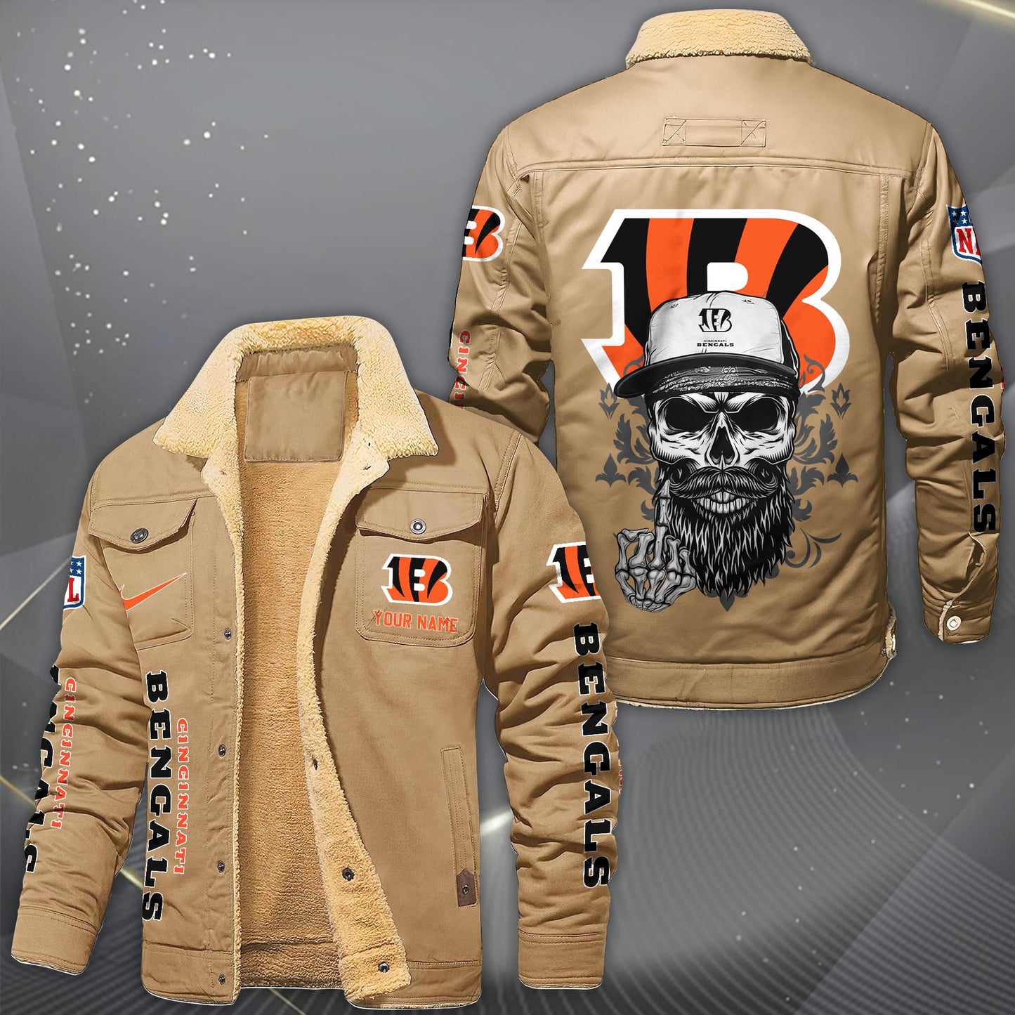 NFL x CIN Fleece Lined Cargo Jacket HLP