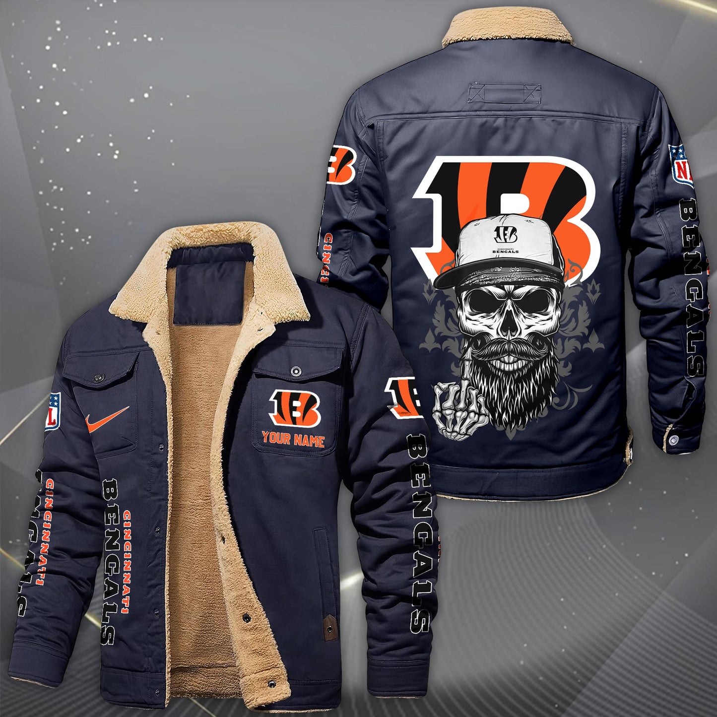 NFL x CIN Fleece Lined Cargo Jacket HLP