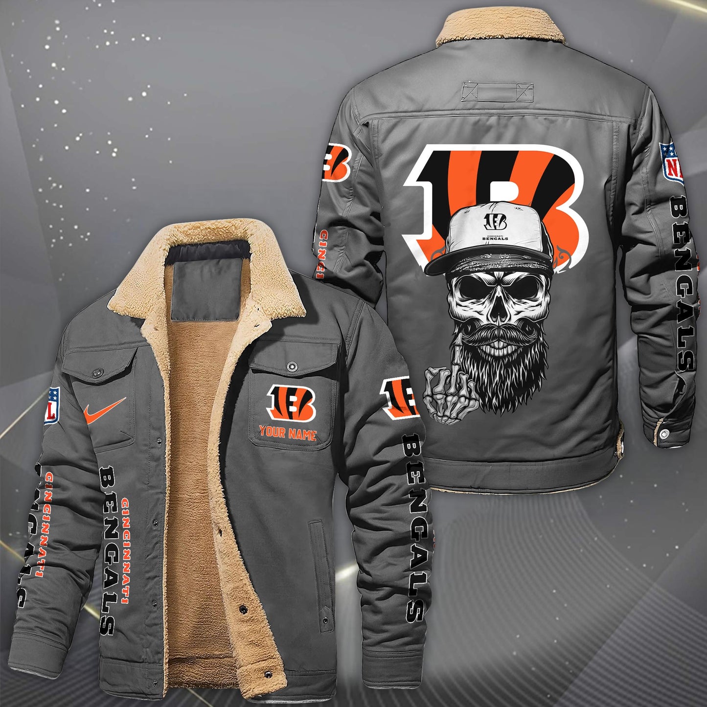 NFL x CIN Fleece Lined Cargo Jacket HLP