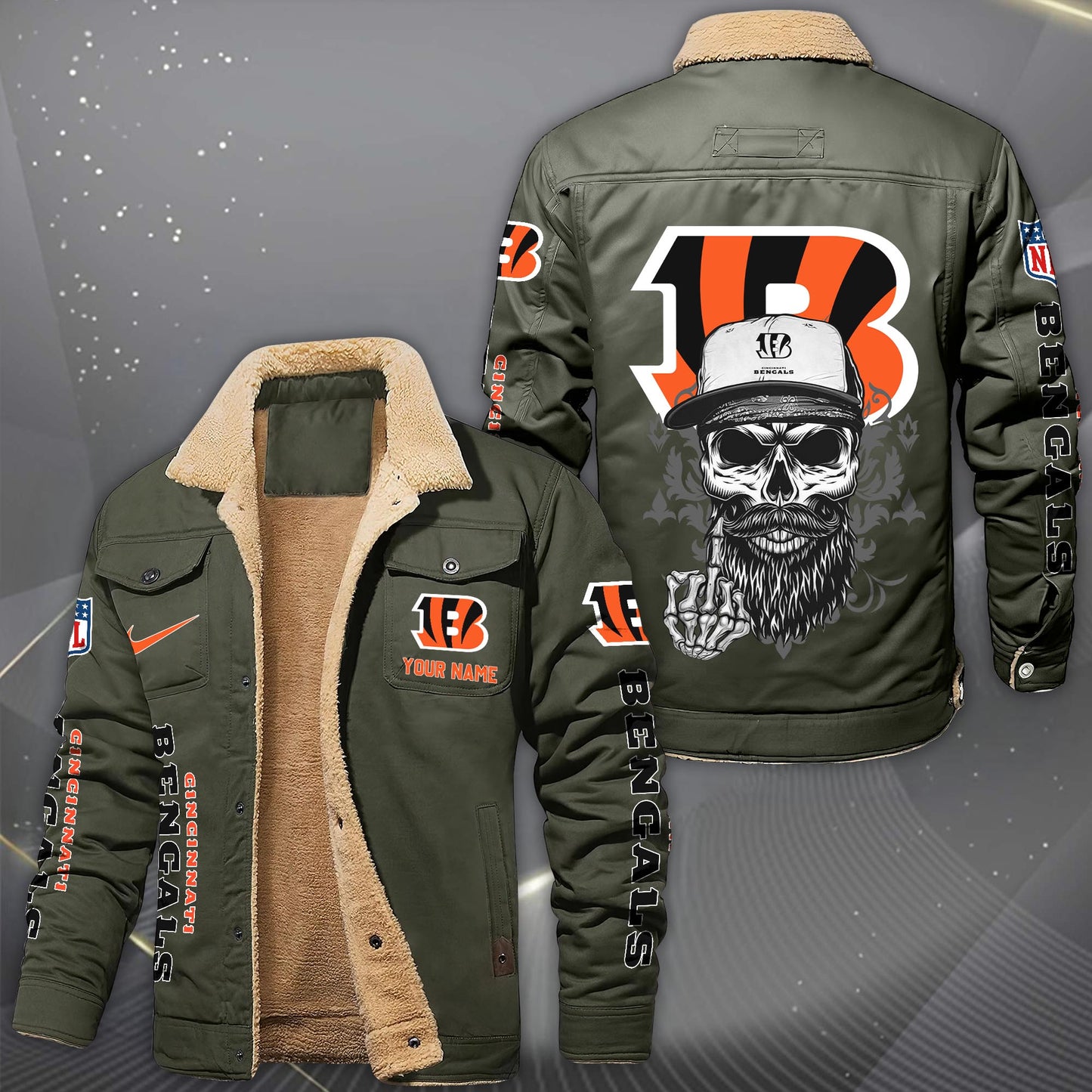 NFL x CIN Fleece Lined Cargo Jacket HLP