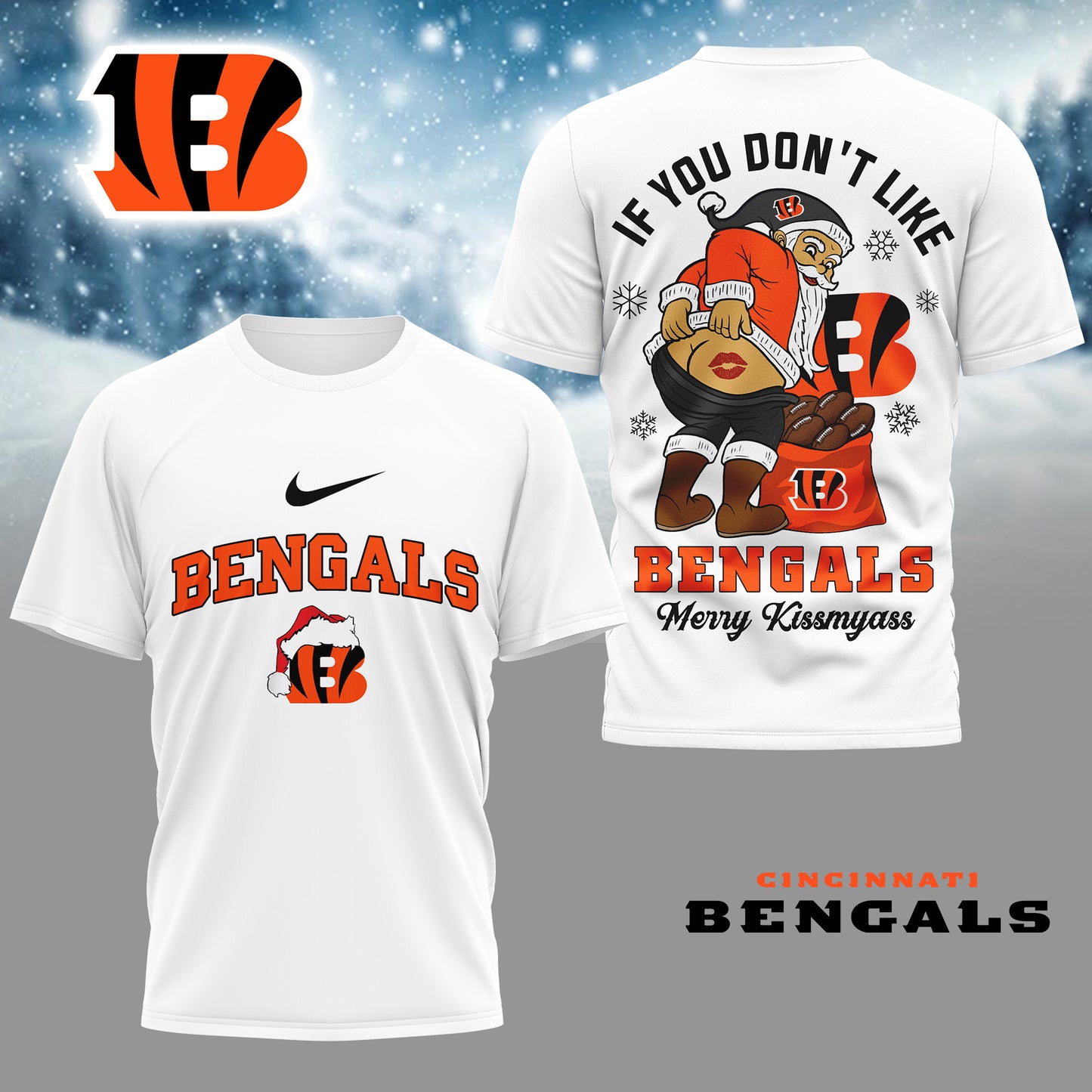 NFL x CIN Funny Xmas 3D Shirt HLP