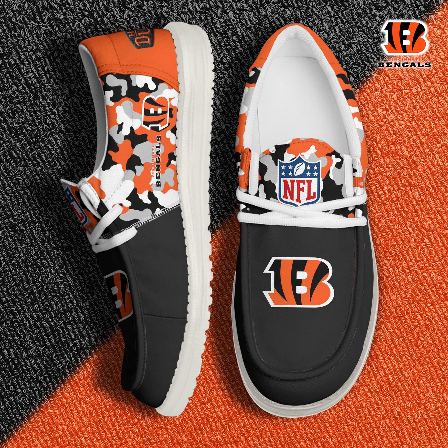 NFL x CIN Personalized Canvas Loafer Shoes HLP