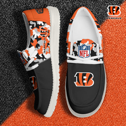 NFL x CIN Personalized Canvas Loafer Shoes HLP