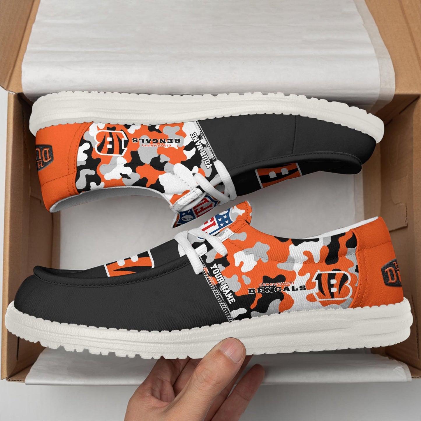 NFL x CIN Personalized Canvas Loafer Shoes HLP