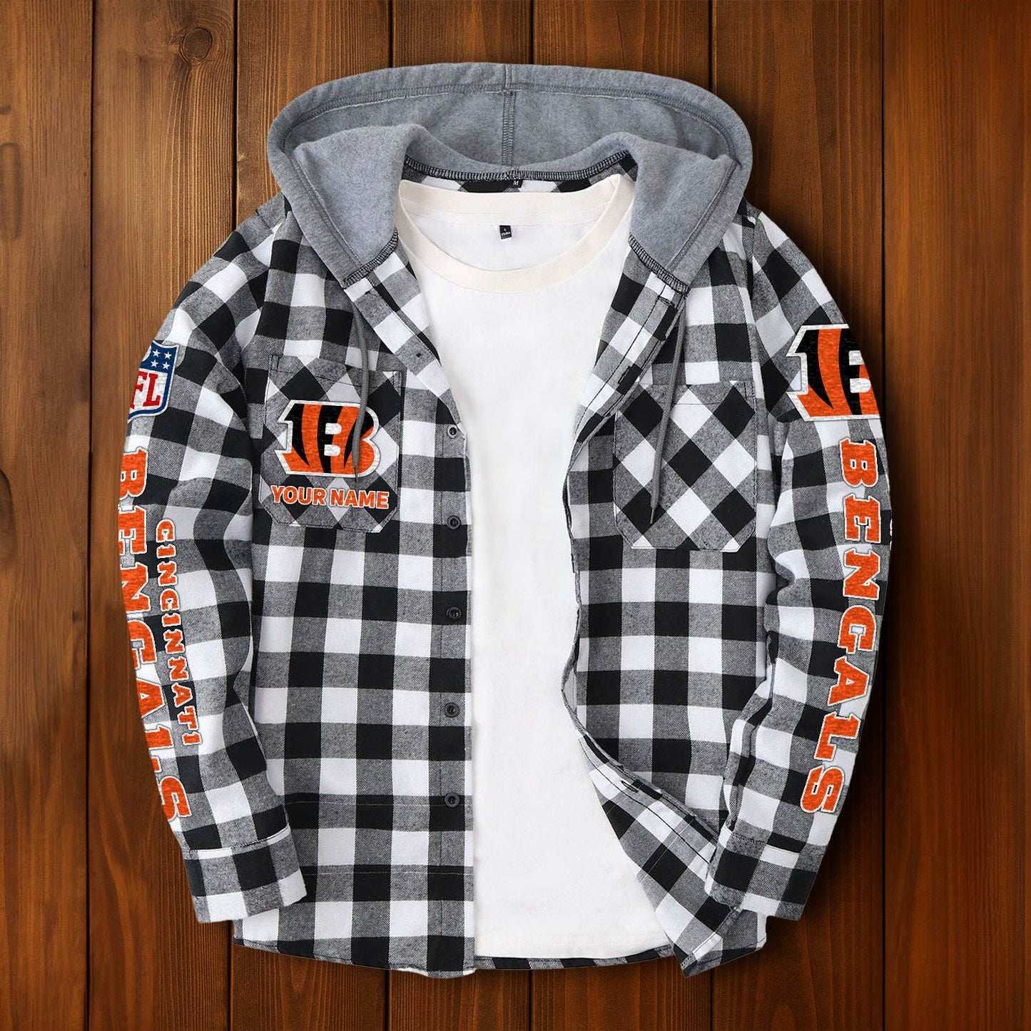 NFL x CIN Personalized Flannel Hoodie Shirts HLP