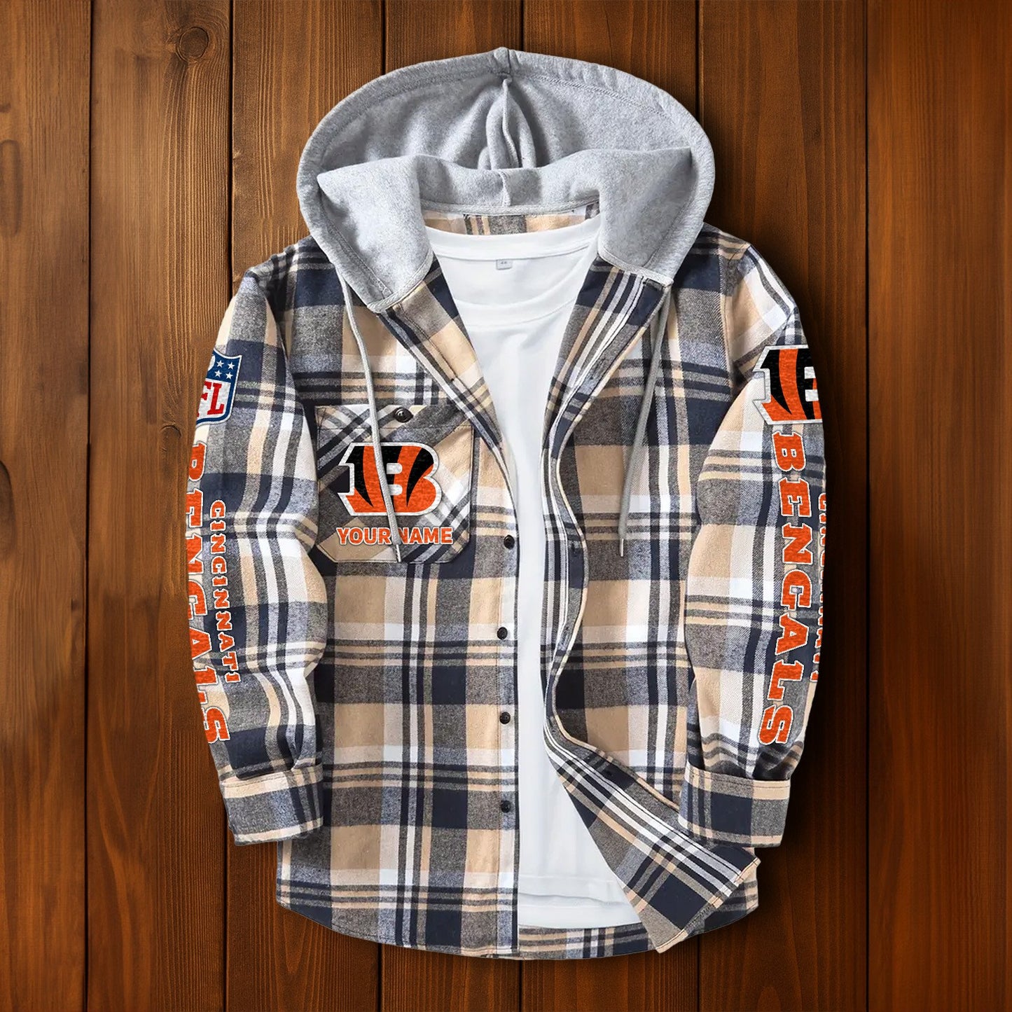 NFL x CIN Personalized Flannel Hoodie Shirts HLP