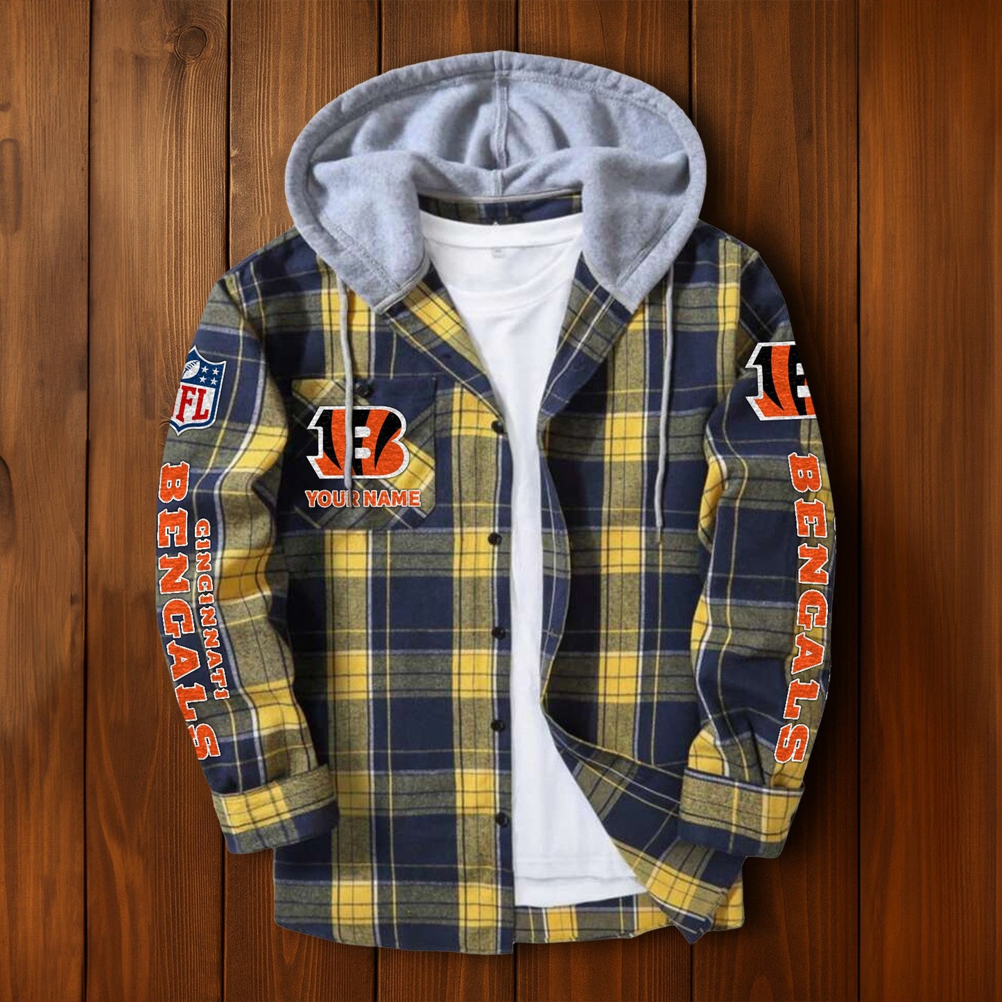 NFL x CIN Personalized Flannel Hoodie Shirts HLP